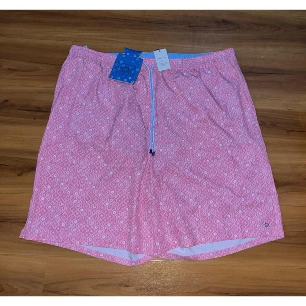 Peter Millar Pink Patterned Men's Swim Trunks - Picture 2 of 6